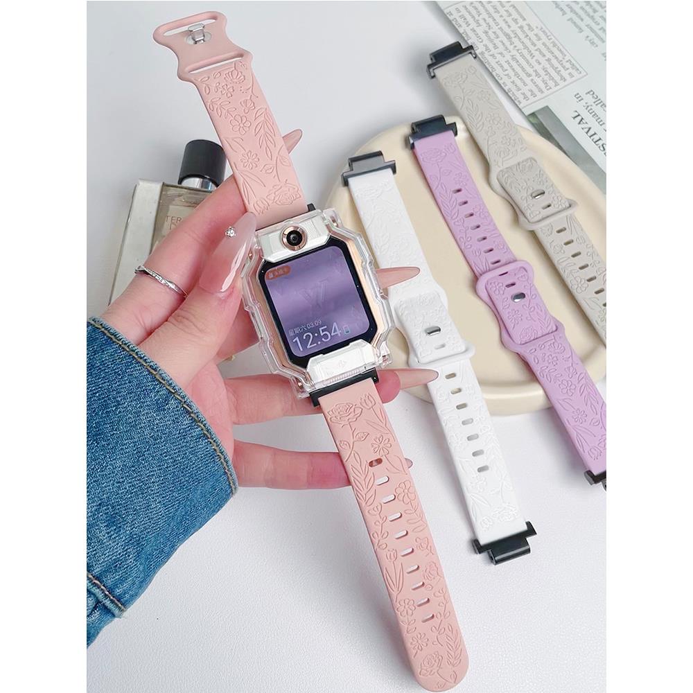 新款3D浮雕适用小天才电话手表Z9表带Z8A配件Z7/Z6A/Z1/Q1A/Q2A