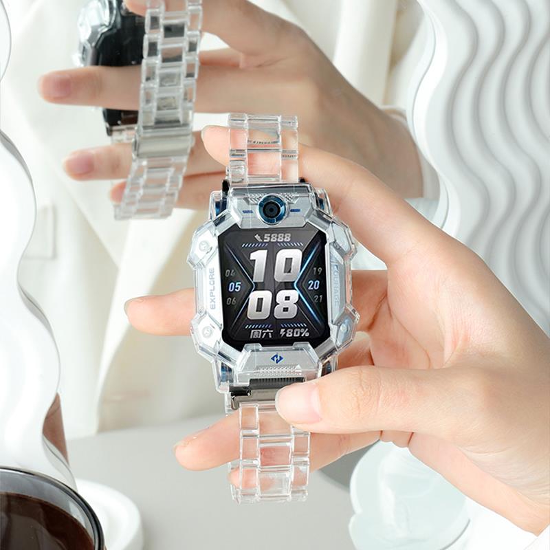 树脂表链适用小天才电话手表Z8Z7表带Z6巅峰版Z5镭射透明Z3Z2Z1Q1