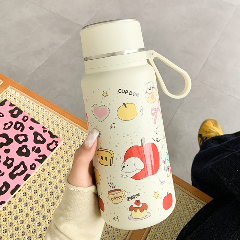 可爱保温杯女生大容量水杯2025新款高颜值带盖学生316不锈钢杯子