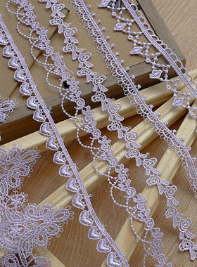 紫色涤纶刺绣蕾丝花边辅料 服装旗袍娃衣辅料DIY手工手作装饰花边