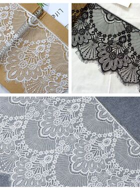 3米长 宽25-50cm凤尾睫毛花边布料 DIY婚纱窗帘裙摆服饰辅料lace