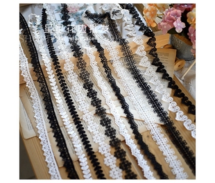 DIY饰品项链衣服装 精致黑白水溶涤纶蕾丝花边辅料布艺 饰材料配饰