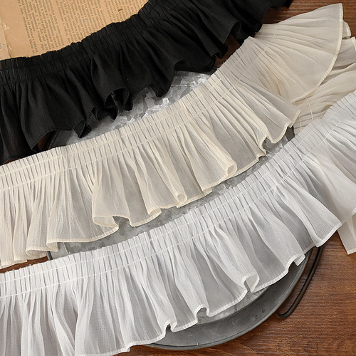 雪纺皱褶品质蕾丝边辅料宽10cm