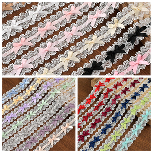 手工装 加密蝴蝶结品质蕾丝穿丝带花边宽3.5m手工洛丽塔服装 饰辅料