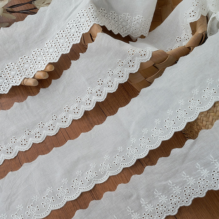 优质白色棉布刺绣花边 棉线绣花朵蕾丝花边辅料 家纺裙边服装花边,居家布艺,花边,淘宝优惠券,粉丝福利购,淘宝优惠卷