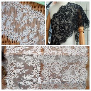 3米长 睫毛蕾丝花边布料DIY裙摆服装装饰辅料婚纱缝纫面料须须边