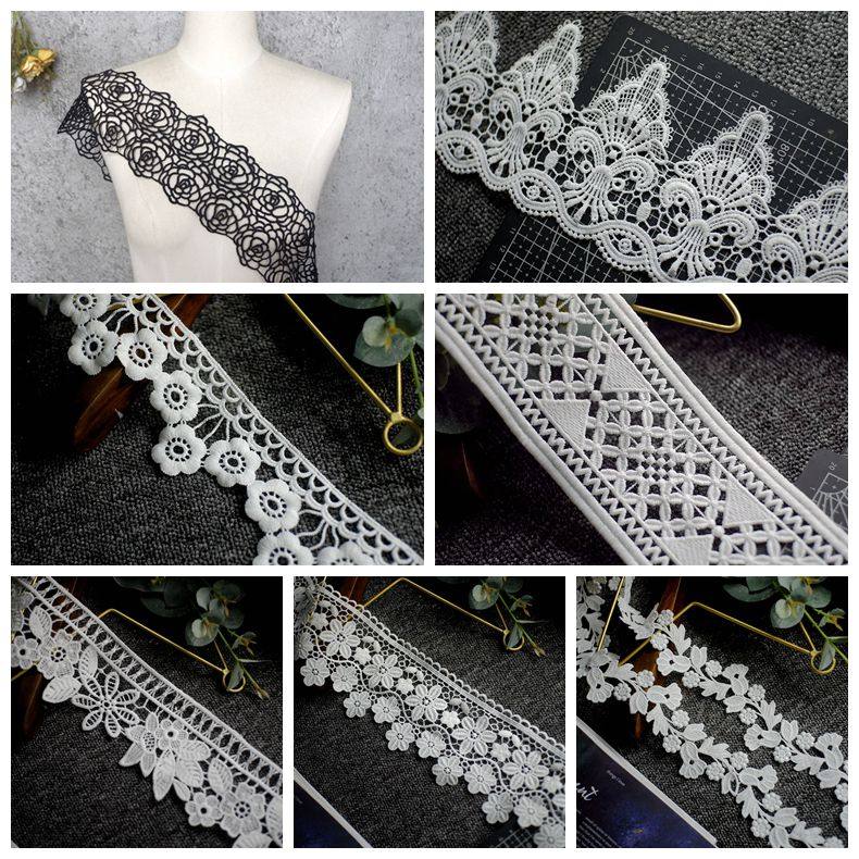 黑白色水溶刺绣蕾丝花边带辅料手工DIY衣服领口裙摆服装装饰材料,居家布艺,花边,淘宝优惠券,粉丝福利购,淘宝优惠卷