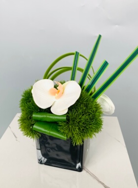 高级感仿真蝴蝶兰会议桌花