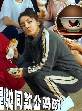 老物件！周星驰同款公鸡碗复古陶瓷碗影视怀旧斗彩鸡缸碗功夫女足