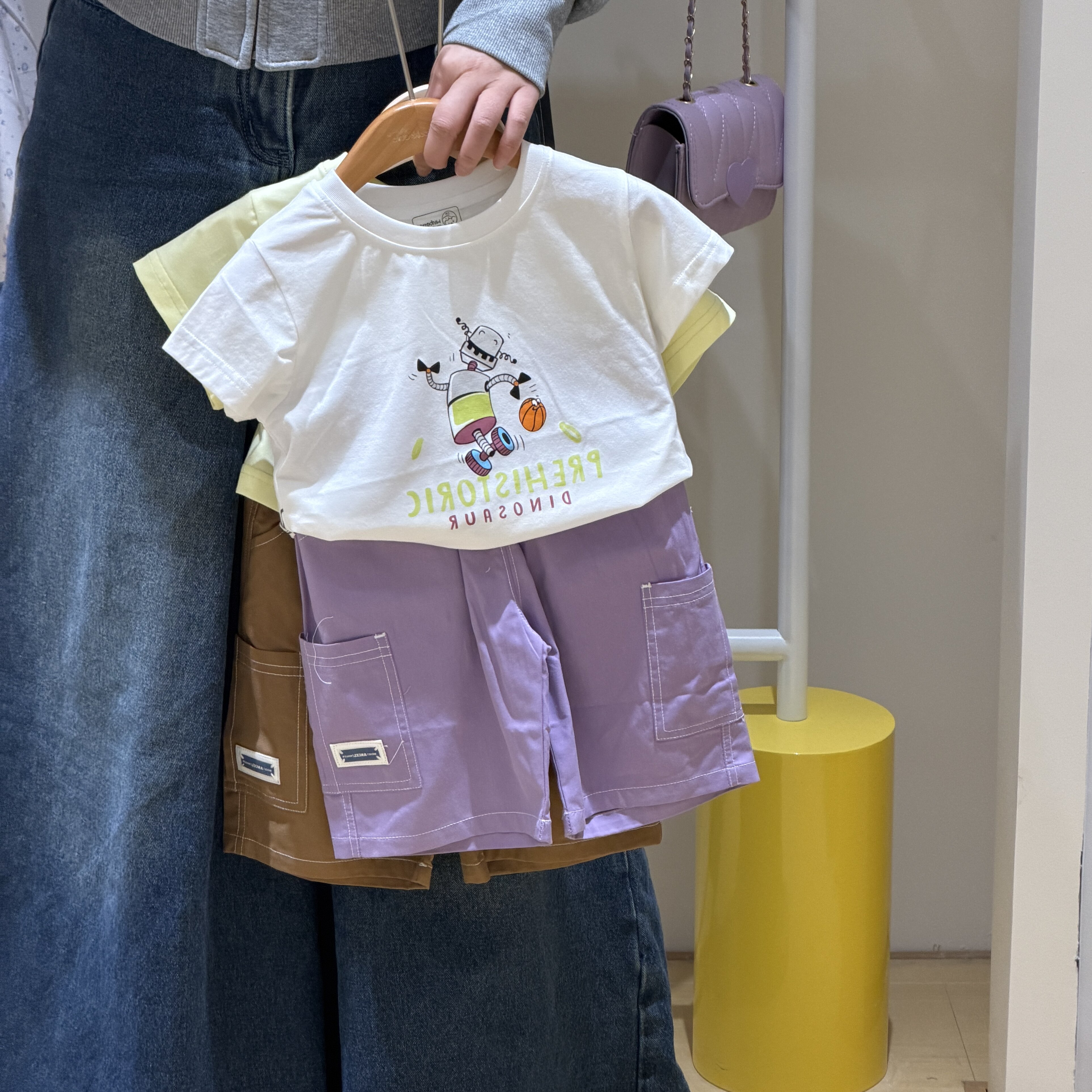 旺贝特2026夏季男童机器人打球套装儿童短袖棉质卡通日常儿童