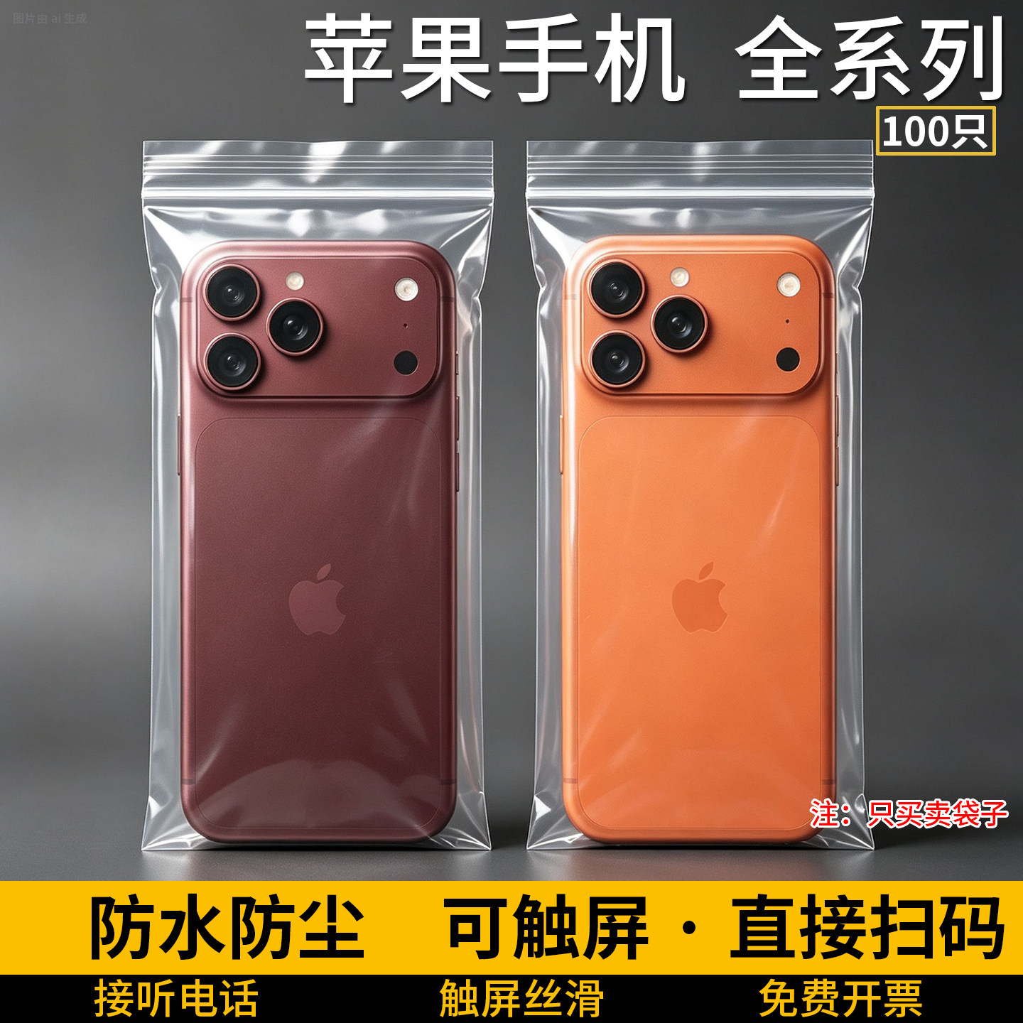苹果18手机防水袋子可触屏iPhone17ProMax保护套自封透明防尘袋16