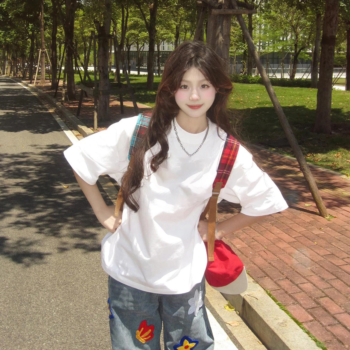 重磅纯棉白色短袖t恤女2026新款爆款夏宽松纯色半袖宽松百搭上衣