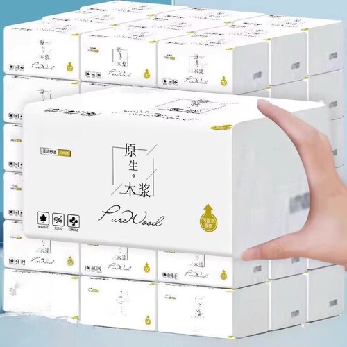 厨房抽纸纸巾抽纸抽纸加大厕纸家用原生木浆加厚餐巾纸量贩装