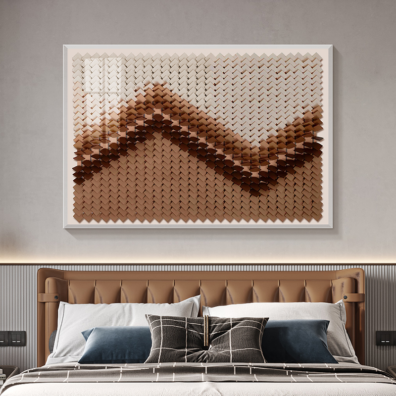 卧室床头亚克力3d立体装置画北欧轻奢餐厅饭店装饰画横幅客厅挂画