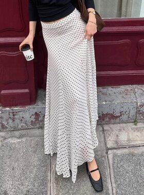 Mesh Polka Dot Printed High-Waist Skirt 网纱波点高腰半身裙女