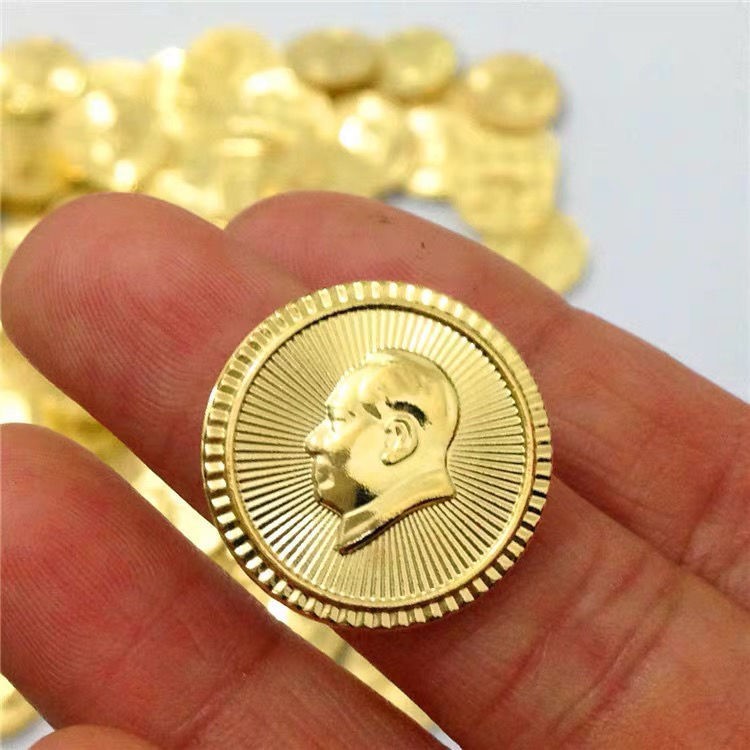 伟人像章银色胸章主席毛爷爷徽章金色纪念收藏品直径2cm旅游胸针