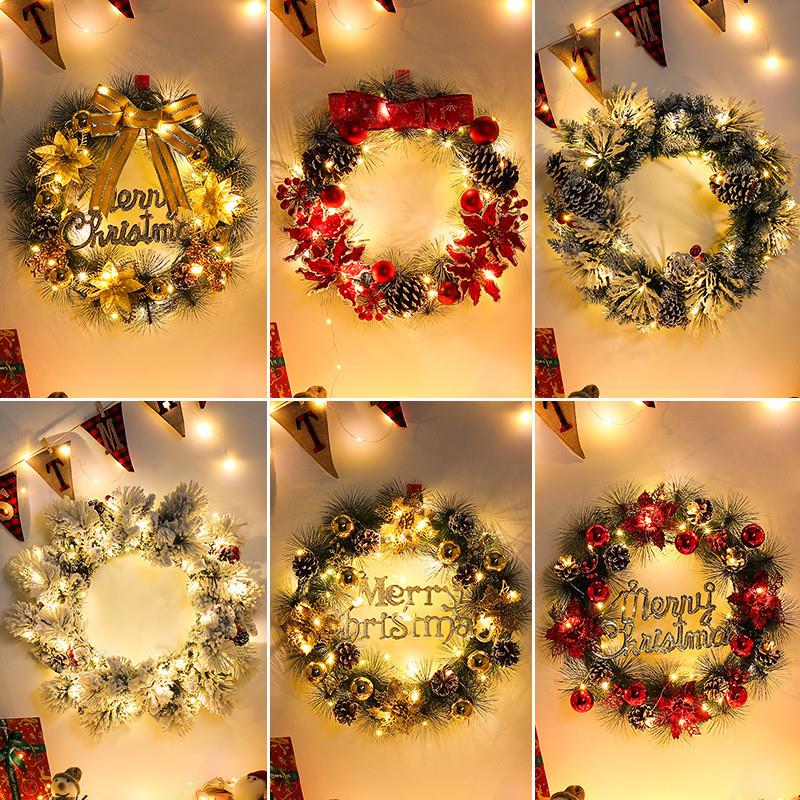 圣诞花环装饰品christmas decoration门挂场景布置挂饰背景墙挂件