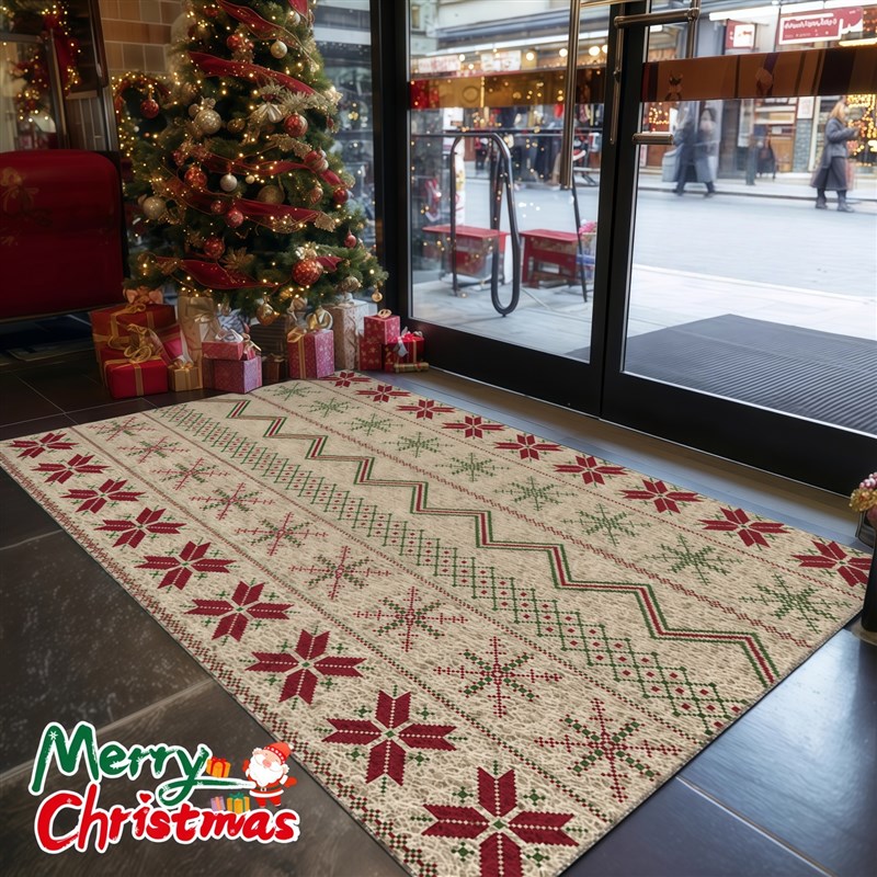 圣诞节地垫入户门进门店铺商场大门口防滑氛围感垫子喜庆蹭土脚垫