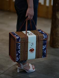 大闸蟹礼盒包装盒竹篮子手提中秋月饼装螃蟹的空盒子土鸡蛋鸭蛋篮