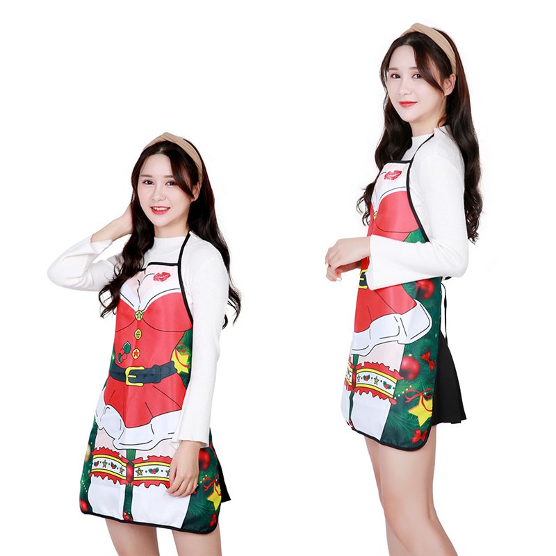 亚马逊圣诞节装饰品个性搞怪奇创意圣诞老人围裙女厨房居家装扮