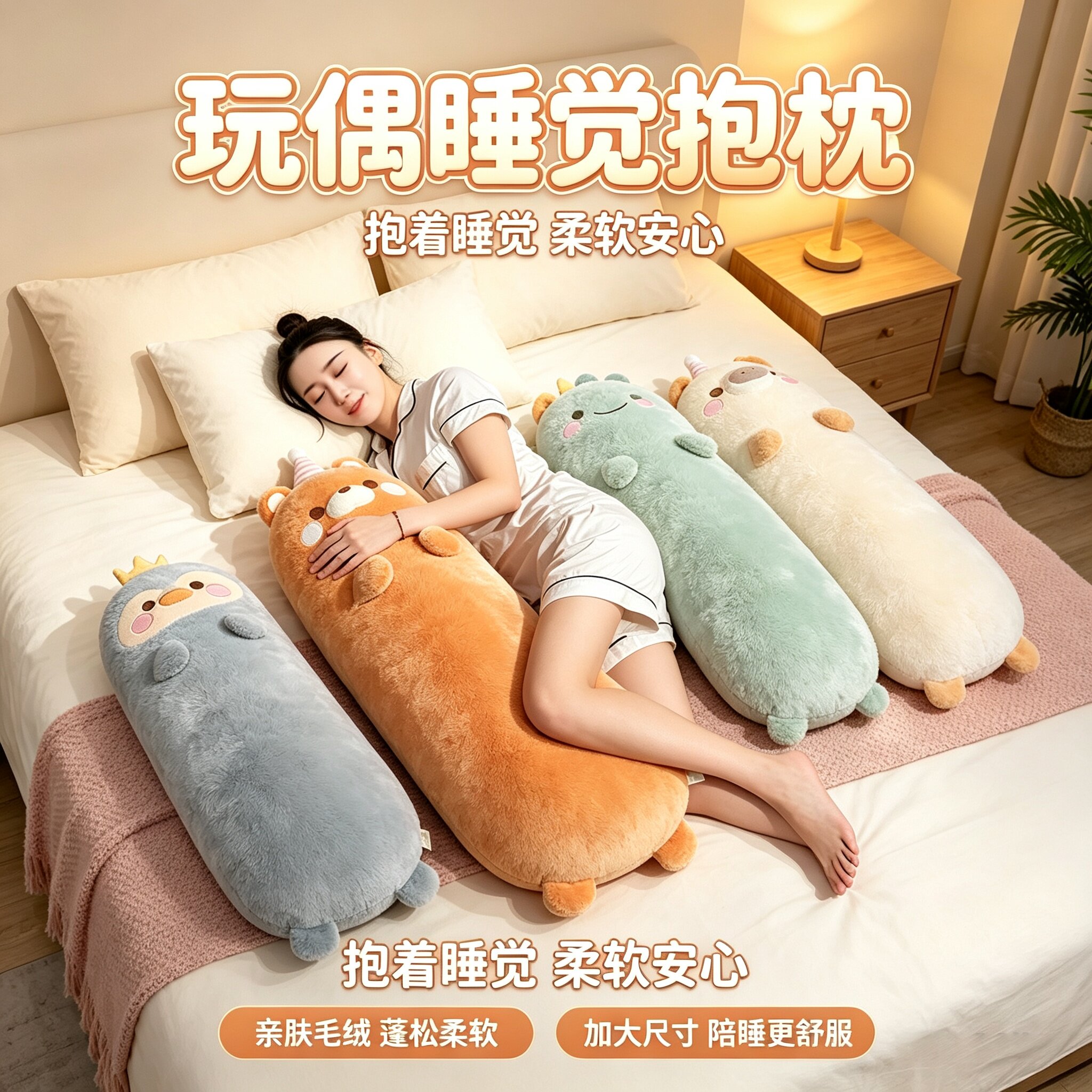 大型玩偶睡觉抱枕哄睡毛图片