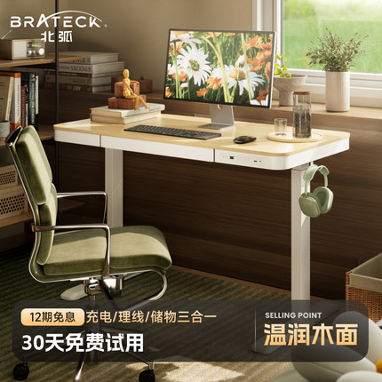 北弧电动升降桌智能家用电脑桌卧室儿童学习书桌子S3