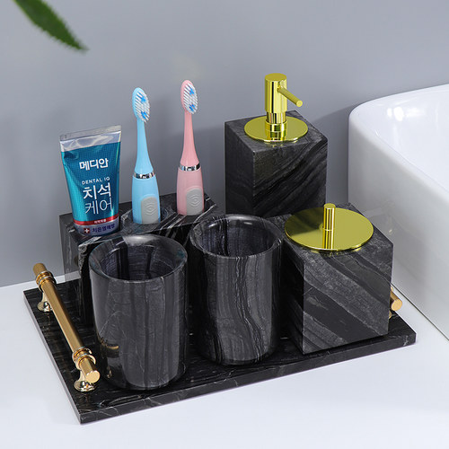 宝字派天然大理石浴室洗漱套装