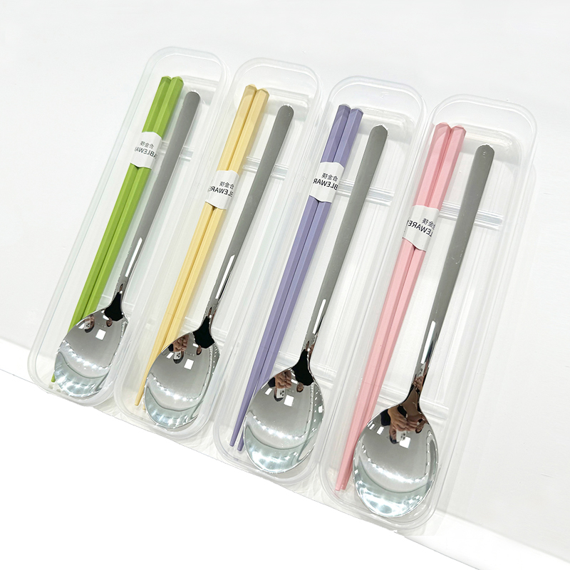 不锈钢筷子便携收纳盒勺子