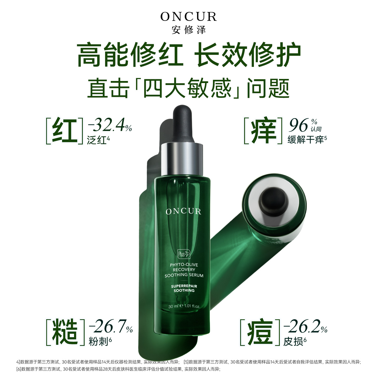 ONCUR安修泽油橄榄精华祛痘修红面部精华液舒缓修护屏障