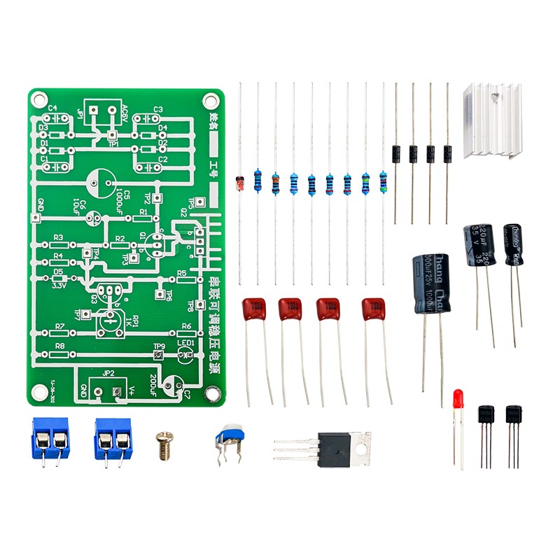D880晶体管串联可调稳压电源3-10V直流电子制作DIYP套件TJ-56-302