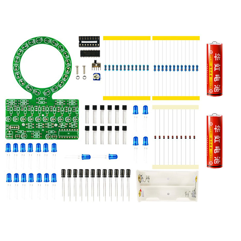 CD4017环形渐变LED流水灯DIY电子套E件趣味焊接制作散件TJ-56-522