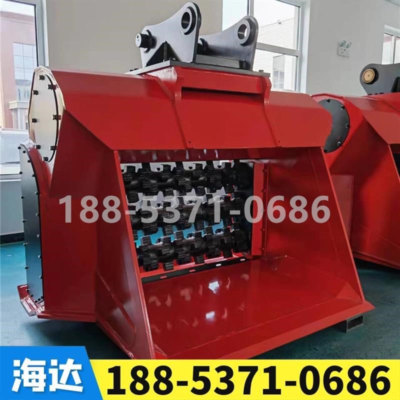 挖掘机改装液压筛分破碎斗 破碎筛斗建筑垃圾再生斗破碎筛分机