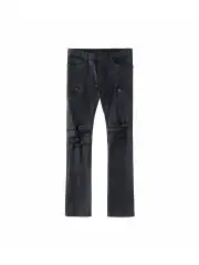 Torn Paradise Tear Lgb Black Waxed Distressed Ripped Low-Rise Skinny Jeans Trousers Skinny