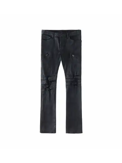Torn Paradise Tear Lgb Black Waxed Distressed Ripped Low-Rise Skinny Jeans Trousers Skinny