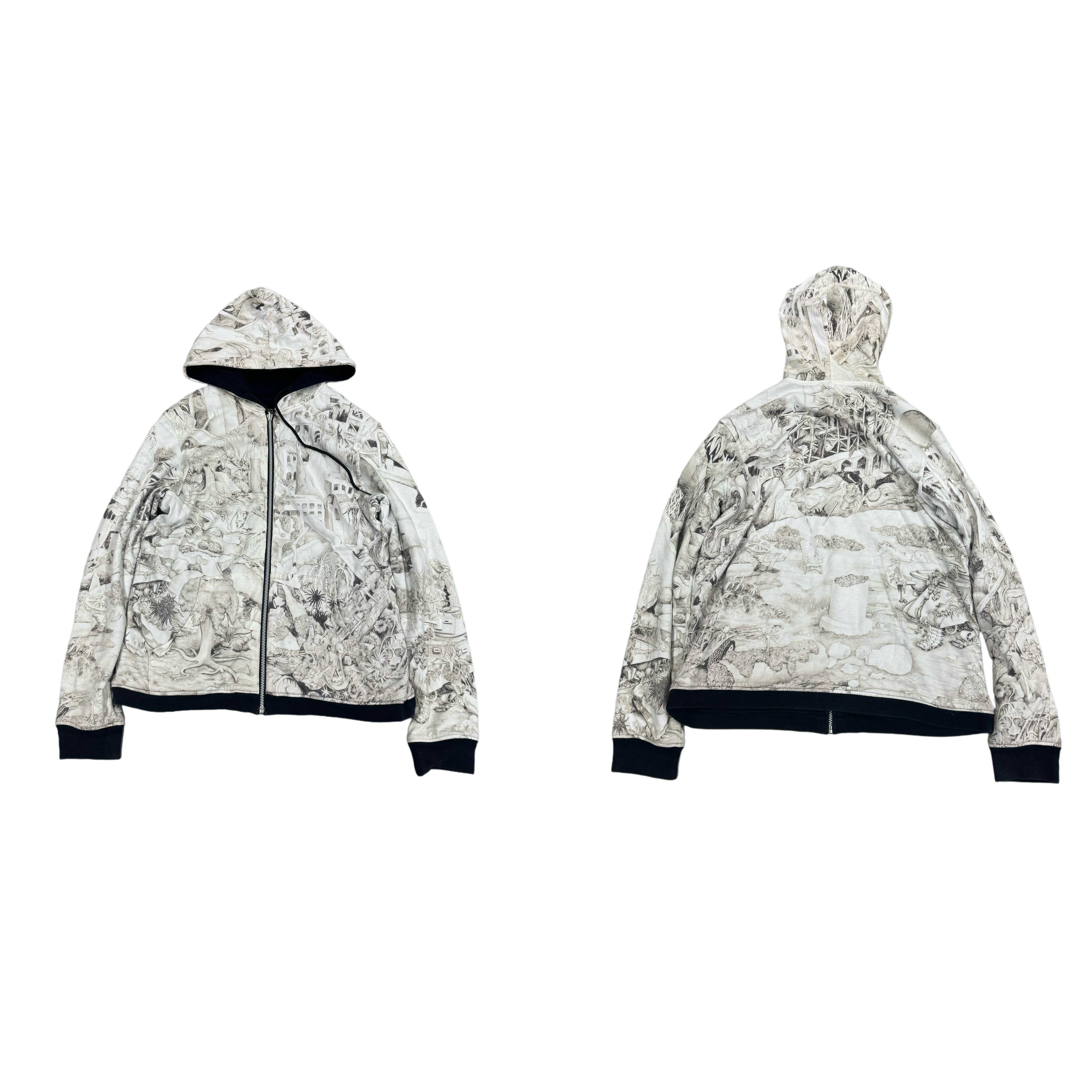 thumbnail for Torn Paradise Undercover 08ss Reversible Hoodie Front and Back Printed Jacket Jacket UC