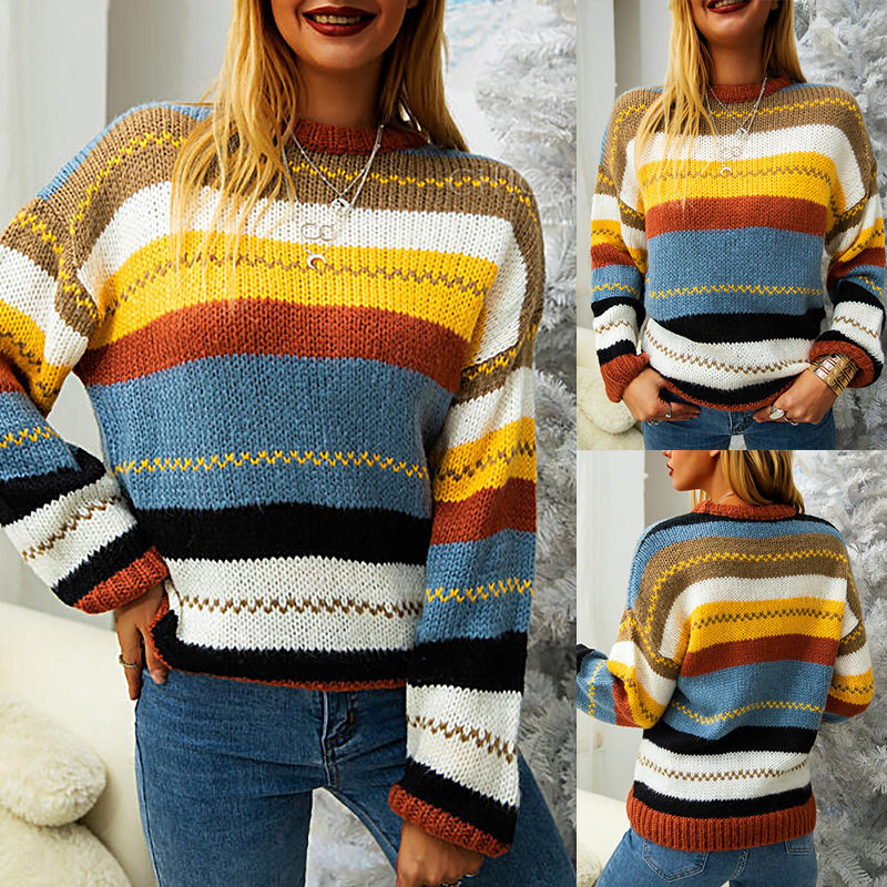 2022 new winter women sweater pullover knit jumpers loose st