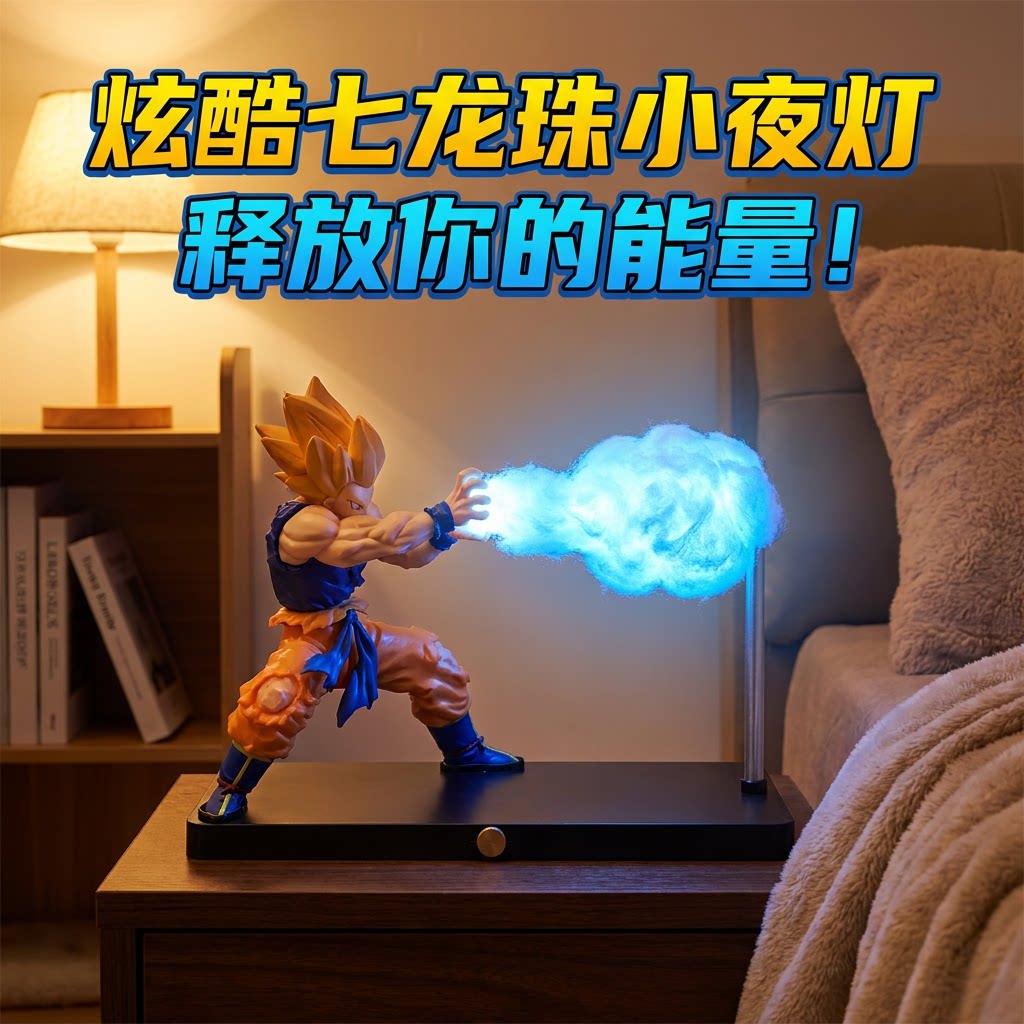 炫酷七龙珠悟空冲击波小夜灯磁悬浮模型手办释放能量装饰灯