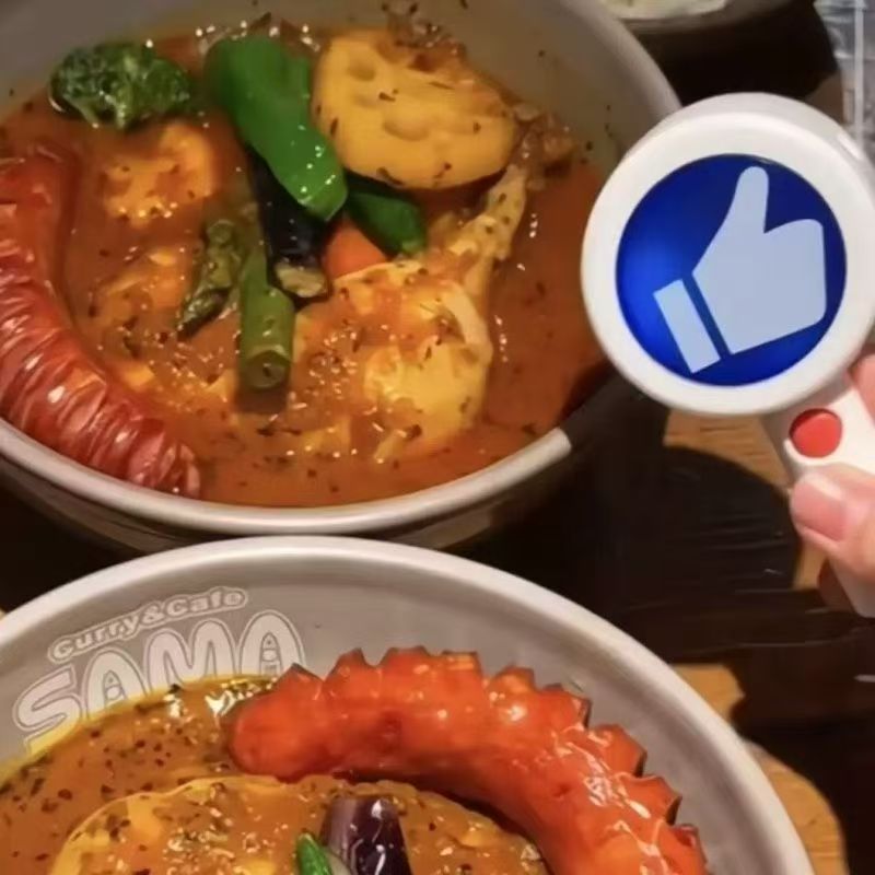 趣味对错按钮举手牌可发光玩具美食打分器双面对错牌打卡道具玩具