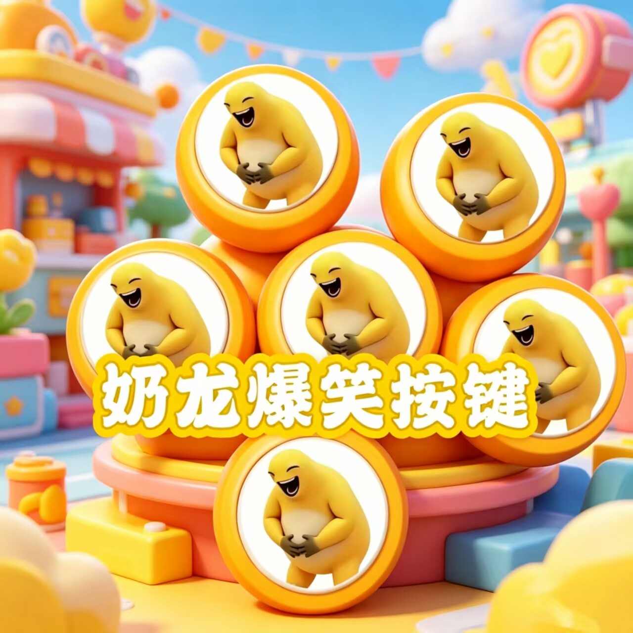 奶龙捧腹大笑按键整蛊玩具特效语音按钮多人搞笑发声神器奶龙按键