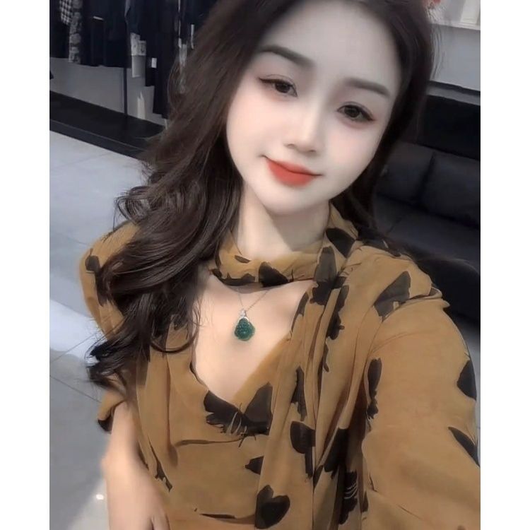 飘带洋气女士长袖衬衫雪纺衫上衣