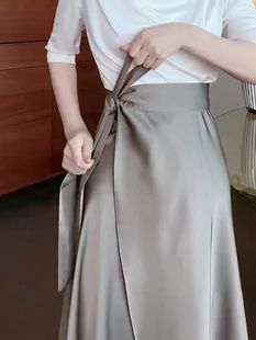 2025年夏季 一片式 系帶設計感半身裙女時尚 洋氣垂墜感裙子女裝 新款