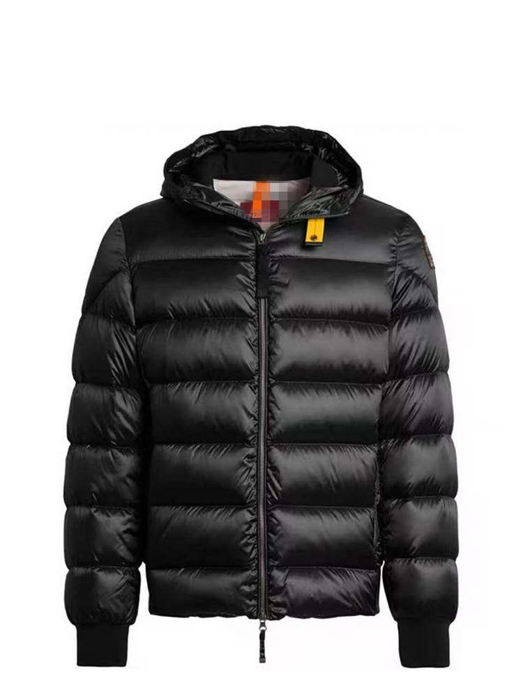 thumbnail for European and American Style Windproof and Waterproof Short Thickened down Jacket for Men, Winter Black Hooded Puffer Jacket, Glossy Duck down Coat