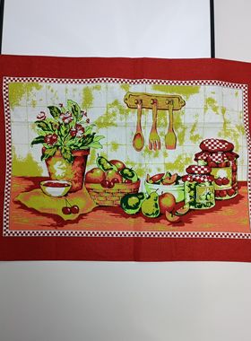 任意2件包邮橙红色厨房静物纯棉挂布画茶巾背景布餐巾装饰布外贸