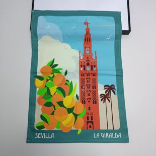 任意2件 塞尔维亚吉拉达大教堂纯棉挂布画茶巾背景布餐巾外贸 包邮