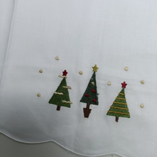 瑕疵库存浮尘污渍圣诞节圣诞老人圣诞树刺绣纯棉餐巾满20元 包邮
