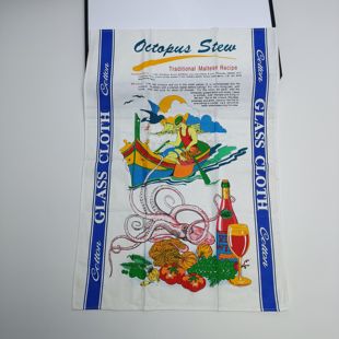 任意2件 传统马耳他食谱章鱼炖菜纯棉挂布画茶巾背景布餐巾 包邮