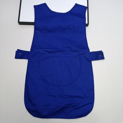瑕疵库存污渍宝蓝色中长款马甲背心围裙工作服清洁罩衣外贸尾单