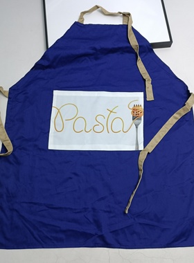 满20元包邮蓝色铁圈调节围裙罩衣清洁工作服z