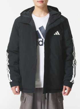 Adidas阿迪达斯男子秋冬防风防寒保暖短款棉服外套JY8303