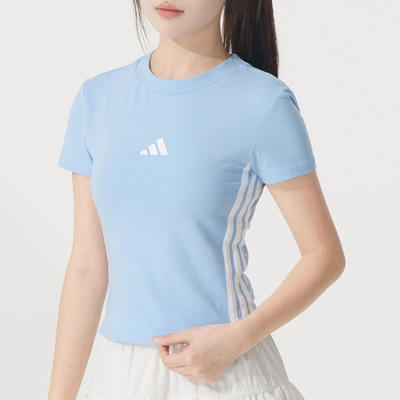 阿迪女子舒适百搭休闲短袖